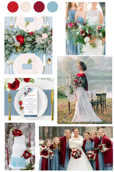 Red and Dusty Blue Wedding Color Theme Blog post, full of ideas and inspiration! #dustyblueandredwedding, #redanddustybluewedding, #dustyblueandburgundywedding, #cranberryanddustybluewedding, #dustyblueandcranberrywedding, #blueandredweddingtheme, #blueandredwedding, #redweddingtheme, #2023weddingcolors, #dustyblueandredweddingcolorpalette, #cranberryanddustyblueweddingcolorschemes, #weddingcolortrends2022, #2022weddingtrendscolorschemes, #2023weddingtrendscolorschemes Blue And Maroon Bridesmaid Dresses, Dusty Blue And Red Wedding Theme, Red White Blue Wedding Theme, Light Blue And Red Wedding Theme, Red Blue Wedding Theme, Blue Red And White Wedding, Dusty Blue And Red Wedding, Red And Blue Wedding Theme, Burgundy And Dusty Blue Wedding