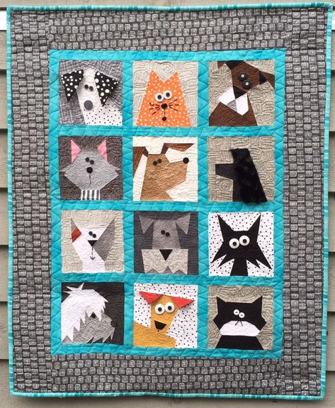 Pattern Shop - Made By Marney Cat Quilt Patterns, Elizabeth Hartman, Paper Pieced Quilt Patterns, Quilt Modernen, Dog Quilts, Paper Pieced Quilt, Childrens Quilts, Lap Quilts, Animal Quilts