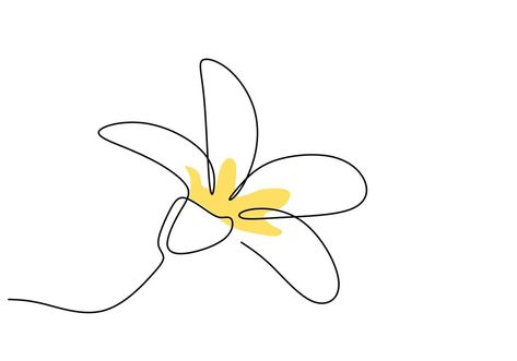 Flower For Garden, One Line Flower, Jasmine Drawing, Balinese Design, Garden Logo, Flower Minimalist, Dibujo Simple, Tatoo Inspiration, Flower Birthday Cards