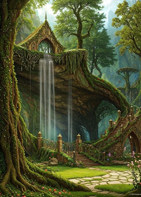 Fantasy House, Fantasy City, Fantasy Places, Fantasy Setting, Fantasy Art Landscapes, Fantasy Concept Art, Ancient Ruins, Environment Concept Art, Fantasy Inspiration