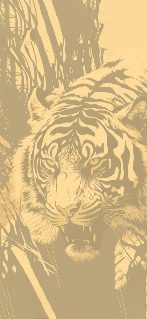 Tiger Art Beige Wallpapers - Aesthetic Tiger Wallpapers for iPhone Tiger Aesthetic Wallpapers, Tiger Wallpaper Aesthetic, Tiger Wallpaper Iphone, Spotify Widgets, Idk Wallpaper, Tiger Aesthetic, Aesthetic Tiger, Chest Piece Tattoo, Tattoo Mens