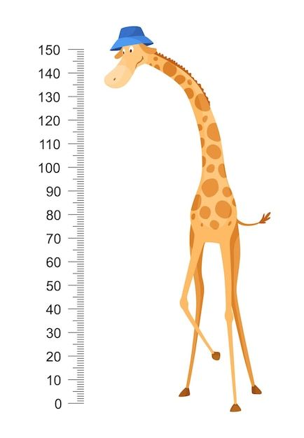 Sticker Illustration, Funny Giraffe, Height Chart, Free Business Card Mockup, Long Neck, Business Card Maker, Flyer Maker, Poster Maker, Poster Invitation