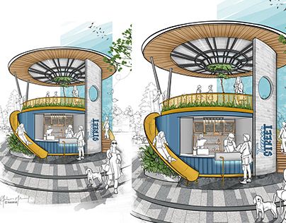 Bar Concept Design, Cafe Concept Art, Concept Design Sketch, Bar Concept, Architectural Concept, Architecture Firms, Architectural Illustration, Cafe Concept, Retail Concepts