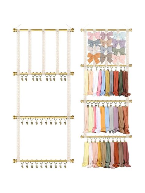 Gold  Collar     Embellished   Functional Bags Toddler Girls Room, Hair Accessories Organizer, Headband Storage, Hair Bow Organizer, Headband Organizer, Hair Accessories Storage, Bow Organizer, Accessories Organizer