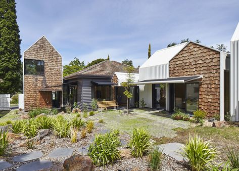 Tower House doubles the size of an existing home and looks like a tiny village | Inhabitat - Green Design, Innovation, Architecture, Green Building Weatherboard House, Urban Agriculture, Tower House, Community Park, Box Houses, Small Buildings, Community Gardening, Urban Farming, Facade Architecture