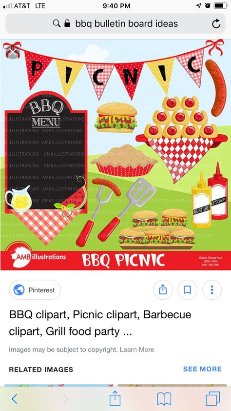 Picnic Display Ideas, Picnic Bulletin Boards, August Events, Room Mom, Picnic Party, Summer Picnic, Bulletin Boards, Clip Art