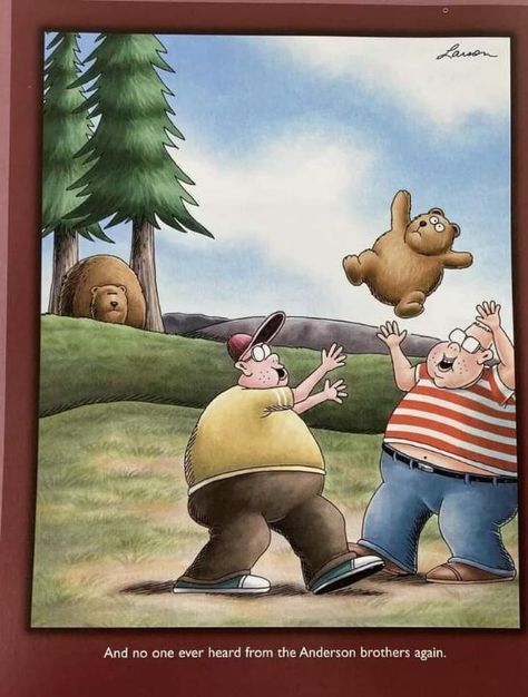 Funny Bear Pictures, The Far Side Gallery, Gary Larson Far Side, Gary Larson Cartoons, Far Side Cartoons, Far Side Comics, Gary Larson, Funny Cartoon Pictures, Funny Cartoons Jokes