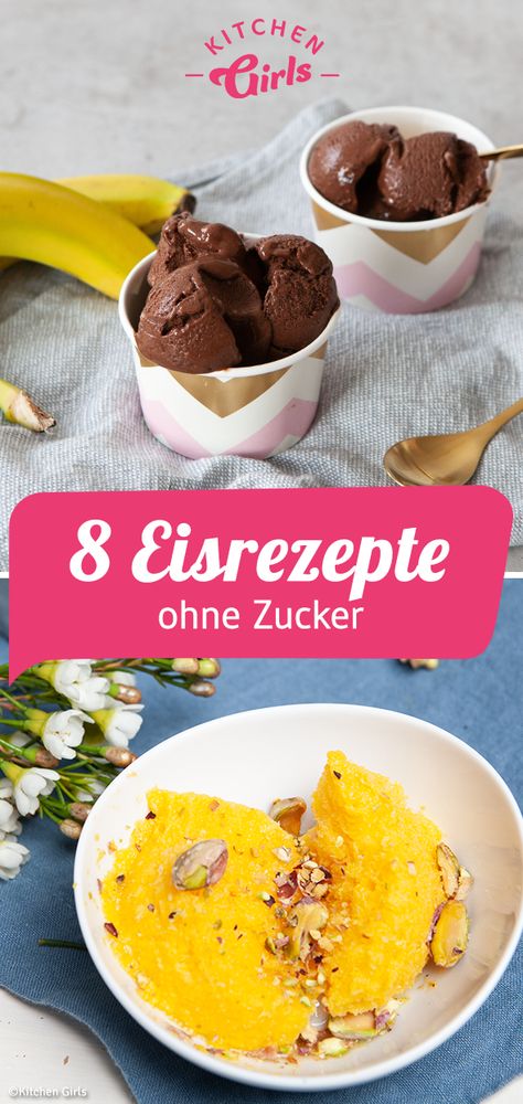 8 Rezepte für Eis ohne Zucker: https://kitchengirls.de/rezepte/eisrezepte-ohne-zucker?utm_source=kigis&utm_campaign=pinterest&utm_medium=supervertical Low Carb, Snacks