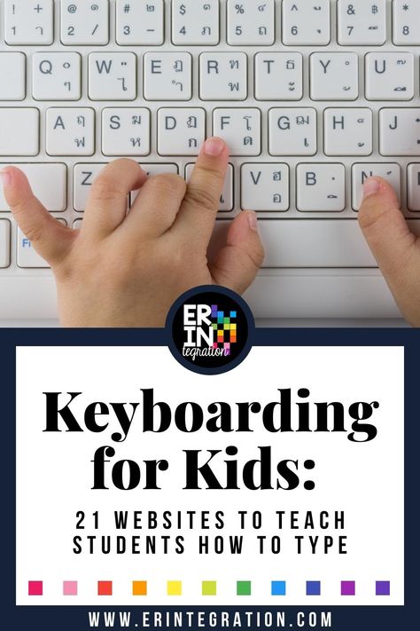 Keyboarding for Kids: 21 Websites to Teach Students How to Type - Keyboard Practice Typing Games, Typing Websites For Students, Free Online Learning Websites For Middle School, Keyboarding Lessons Computer, Free Typing Programs For Kids, Computer Lessons For Elementary, Elementary Computer Science, Elementary Computer Lab Lessons, Keyboarding Classroom Ideas