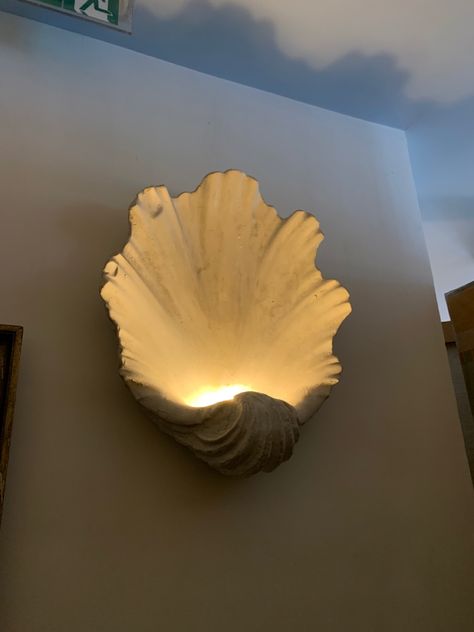 Seashell Concept Interior Design, Seashell Light, Shell Lamp, Coastal Room, Cement Art, Room Deco, Dream Beach, Cute Home Decor, 3d Wall Art