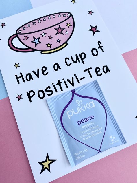 Cup of Positivi-tea / Inspirational Prints / lockdown hug / Mental health gifts / lockdown print / small gift Positivity Gifts Ideas, Gifts To Yourself, Small Gift Ideas For Teachers, Small Gifts For Mom, Mental Health Crafts, Mental Health Gift Basket Ideas, Small Gifts For Teachers, Positivity Gifts, Tea Gift Ideas