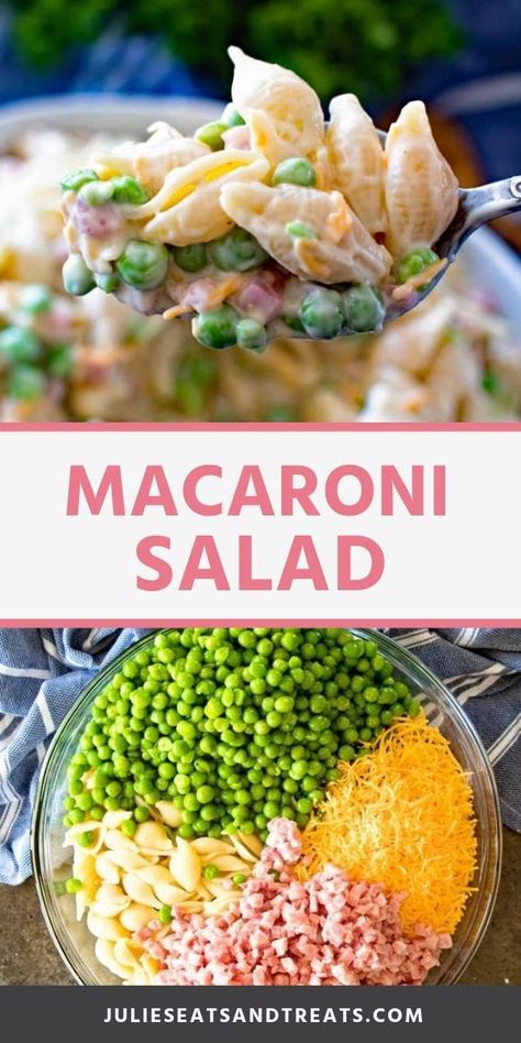 Macaroni Salad With Peas, Party Pasta, Classic Macaroni Salad, Resep Pasta, Sommer Mad, Macaroni Salad Recipe, Resep Salad, Cold Pasta Salad, Salad Pasta