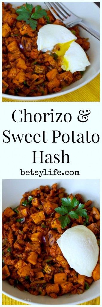 Chorizo and Sweet Potato Hash Recipe. Easy dinner with an egg on top. Chorizo Sweet Potato Breakfast, Chorizo And Sweet Potato, Sweet Potato Chorizo, Chorizo Sweet Potato, Potato Chorizo, Sweet Potato Hash Recipe, Chorizo Hash, Sweet Potato Breakfast Hash, Potato Hash Recipe