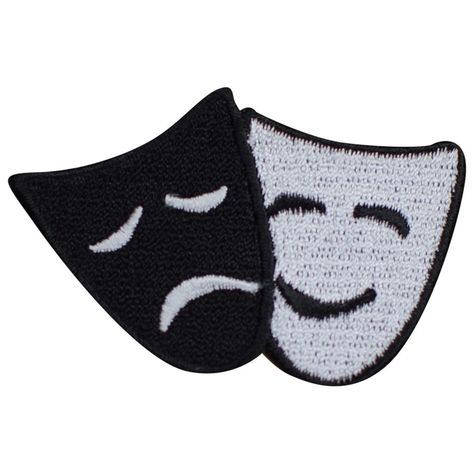 "Comedy & Tragedy Applique Patch - Drama Theater Acting Play 2-3/8\" (Iron on) 2-3/8\" x 1-1/2\" High Quality Collectible Iron on Visit our Etsy shop to find more patches, pins, decals, and more!  https://www.etsy.com/shop/patchparlor" Theater Acting, Drama Theater, Bob Weir, Funny Patches, Punk Patches, Comedy And Tragedy, Drama Theatre, Drama Club, Backpack Decoration