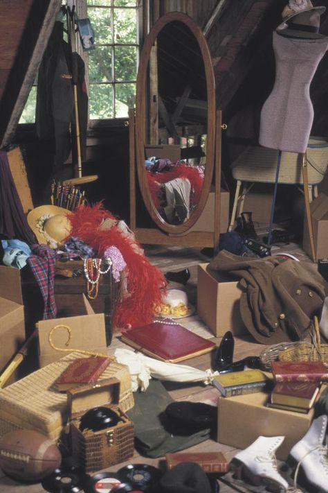 A stuffed wardrobe shows you can’t let go of your fantasy self...and 4 other things YOUR clutter reveals about you Clutter Core, Attic Storage Space, Getting Rid Of Clutter, Attic Storage, Attic Spaces, Messy Room, Clearing Clutter, Article Design, Professional Organizer