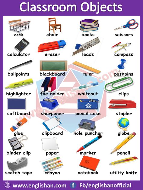 Classroom Vocabulary with images and Flashcards - Englishan Classroom English For Students, Good Vocabulary Words Student, Classroom Objects Flashcards, Classroom Object, Vocabulary Words Activities, Classroom Vocabulary, Picture Vocabulary, Classroom Objects, Visual Dictionary