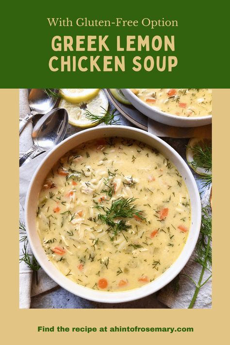 Avgolemono Soup Gluten Free, Greek Chicken Lemon Orzo Soup, Greek Lemon Chicken Orzo Soup, Greek Lemon Orzo Soup, Greek Chicken Soup With Lemon, Creamy Greek Lemon Chicken Rice Soup, Chicken Lemon Rice Greek Soup, Cream Of Chicken Rice, Rotisserie Chicken Uses