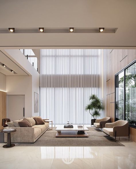 High Ceiling Curtains, Ceiling Curtains, High Ceiling, Living Room Designs, Room Design, Garage, Ceiling, Curtains, Living Room