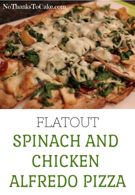 Chicken Alfredo Spinach, Spinach Chicken Alfredo, Light Alfredo Sauce, Naan Bread Pizza, Chicken Alfredo Pizza, Spinach Alfredo, Alfredo Pizza, Spinach Pizza, Low Calorie Chicken