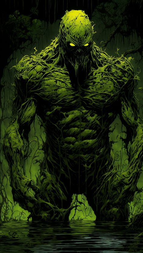 Swamp Thing Swamp Thing Art, Swamp Drawing, Haunted House Makeup, Swamp Monster, Culture Aesthetic, Swamp Thing, Justice League Dark, Creepy Stuff, Fantasy Monster