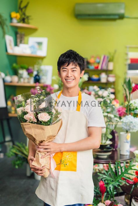 Holding Something Reference, Male Florist, Holding Bouquet, Holding Something, Standing Flower, Yay Images, Vector Art Illustration, Bouquet Of Flowers, Inspiration Art