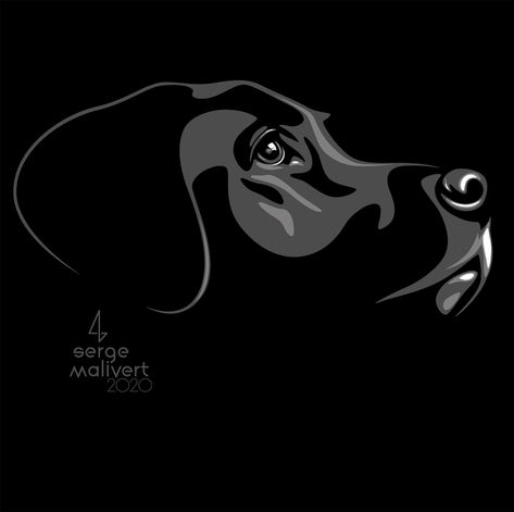 Black Lab Line Drawing, Modern Art Prints Artworks, Spaniel Art, Monochromatic Art, Dog Vector, Small Canvas Art, Dog Silhouette, Clay Art Projects, Dog Drawing