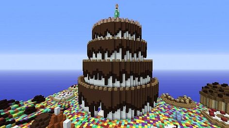 Minecraft Candy Land Ideas, Minecraft Candy Build, Minecraft Candyland, Minecraft Carnival Builds, Minecraft Wonderland, Minecraft Sweets, Candy Minecraft, Amazing Minecraft Houses, Minecraft Park