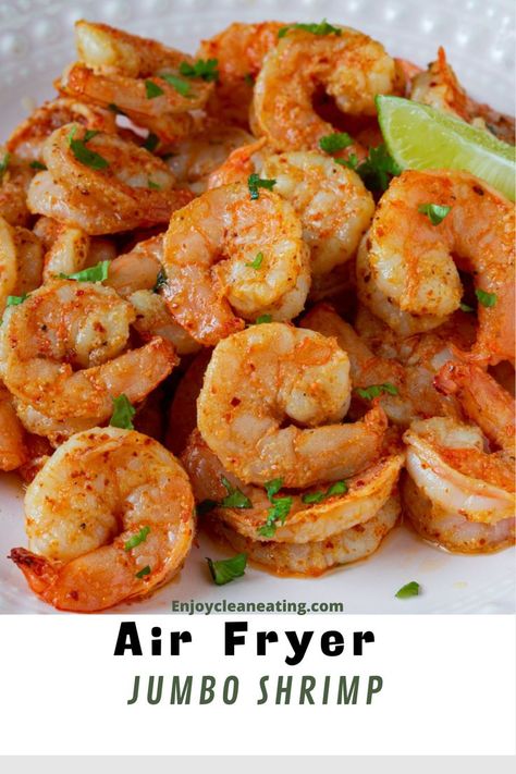 Jumbo Shrimp Shrimp In Air Fryer, Jumbo Shrimp Recipes, Shrimp In The Oven, Air Fryer Shrimp, Chili Lime Seasoning, Air Fryer Recipe, Prawn Recipes, Frozen Shrimp, Jumbo Shrimp