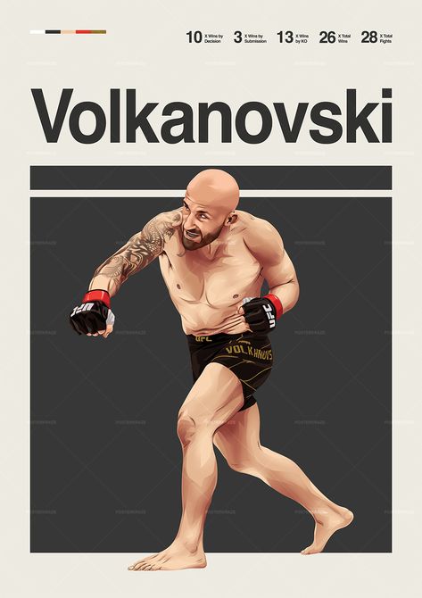 Alexander Volkanovski poster featuring a minimalist design style. The high-quality print showcases a beautiful digital drawing of Alexander Volkanovski. Perfect for any MMA fan looking to add some flair to their living space. Alexander Volkanovski Wallpaper, Volkanovski Wallpaper, Alex Volkanovski, Mma Poster, Alexander Volkanovski, Bare Knuckle Boxing, Ufc Poster, Boxing Images, Sports Drawings