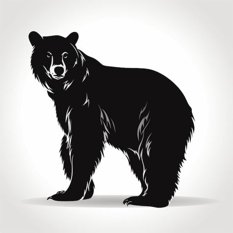 Bear Stencil Printable Free, Black Bear Drawing, Black Bear Tattoo, Bear Clip Art, Bear Stencil, Bear Fishing, Welding Ideas, Black Bears, Bear Silhouette