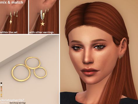 Huggie Hoops Collection | Christopher067 on Patreon Christopher067 Sims 4 Cc, Sims Accessories, Cc Accessories, Sims 4 Piercings, Pelo Sims, Sims 4 Mm Cc, Sims 4 Body Mods, Multiple Earrings, Starburst Earrings