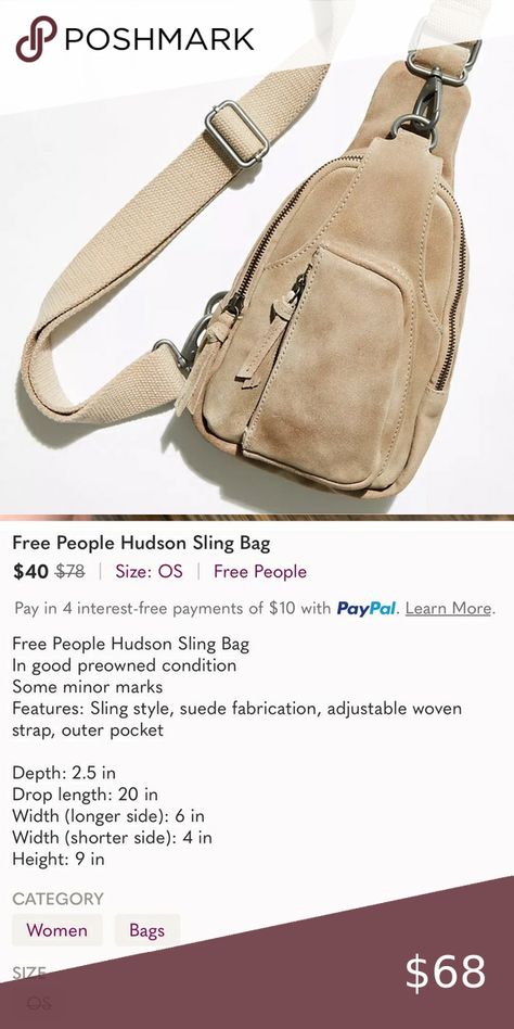 Free People Hudson Suede Sling Bag Bag Brand, Sling Bag, Free People, Bag Lady, Brand New, Handbags, Closet, Fashion Tips, Clothes Design