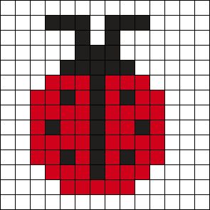 Ladybug Bead Pattern, Ladybug Perler Beads, Pixel Art Tiny, Tiny Perler Bead Patterns, Melt Beads, Bead Templates, Hamma Beads Ideas, Crochet Charts, Perler Ideas