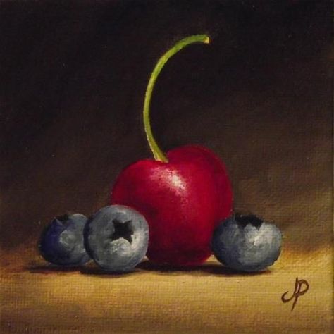 Jane Palmer | OIL | Small Fruits Blueberry Video, Paintings Still Life, Cherries Painting, Oil Painting Nature, Red Pear, Art Paintings For Sale, Still Life Fruit, Square Painting, Still Life Photos