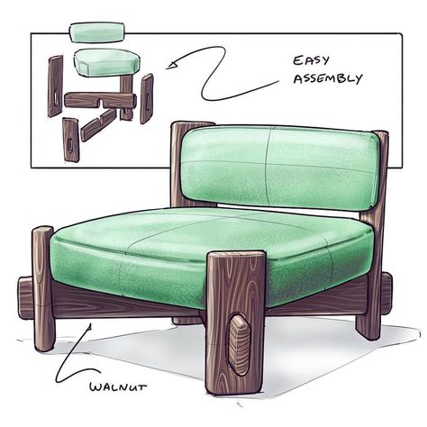 YD Spotlight: Nicholas Baker’s Chair Sketch Challenge Pt.4 – Yanko Design Chair Sketch, S Chair, Furniture Design Sketches, 2x4 Furniture Plans, Sketch Challenge, Creative Furniture, Diy Wood Projects Furniture, Yanko Design, Pallet Furniture