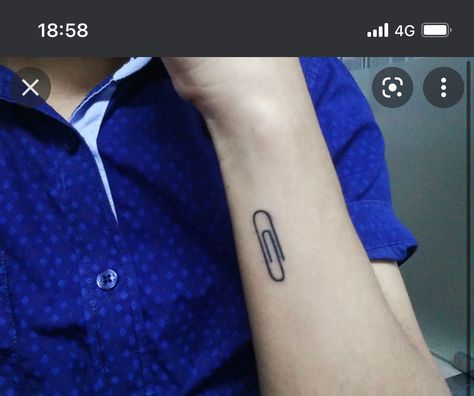 Paper Clip Tattoo, Paperclip Tattoo, Safety Pin Tattoo, Self Made Tattoo, Small Japanese Tattoo, Stick Poke Tattoo, Aztec Tattoo Designs, Cross Tattoos For Women, Small Tats