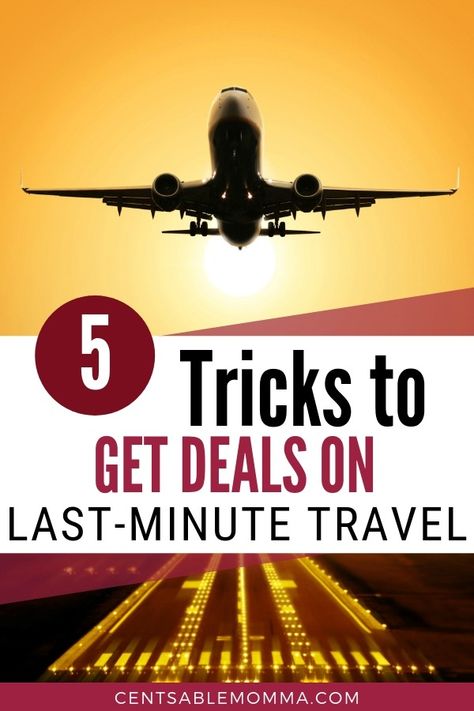 Whether you want to make vacation plans or need a flight at the last-minute, check out these 5 tricks to save money and get deals on last-minute travel. via @centsablemomma Last Minute Travel Deals, Airplane Flying, Cheap Vacation, International Travel Tips, Travel Savings, Travel Itinerary Template, Vacation Deals, Romantic Vacations, Travel Money