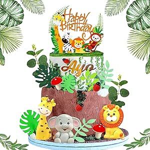 19PCS Safari Jungle Wild Animals Cake Toppers Mushroom Cake Toppers Spring Insect Cake Toppers with Animal Toys Happy Birthday Topper Leaves for Girls and Boys Jungle Themed Party Baby Shower Supplies Wild Animals Cake, Insect Cake, Zoo Theme Birthday, Monkey Birthday Cakes, Baking Birthday Cake, Jungle Themed Party, Happy Birthday Topper, Mushroom Cake, Animals Cake