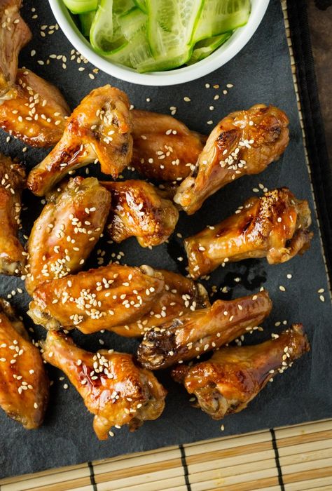 Japanese Wings, Japanese Chicken Wings, Japanese Chicken, Teriyaki Recipe, Seven Layer Dip, Sticky Chicken, Football Snacks, Healthy Pasta, Wings Recipe