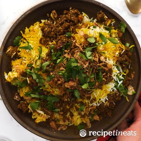 Beef Biryani | beef, IndiGo, recipe | This recipe is everything you love about biryani, but FAST! Page 44 in my cookbook https://www.recipetineats.com/cookbook/ QUICK LINKS for my cookbook!... | By RecipeTin Beef Biryani, Biryani