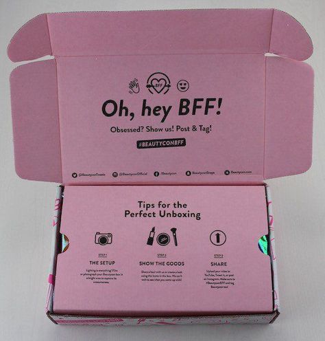 BeautyCon box Explosion Box Anleitung, Subscription Box Design, Cv Original, Ecommerce Packaging, Packaging Design Trends, Packaging Ideas Business, Mailer Box, Small Business Packaging, Beauty Box Subscriptions