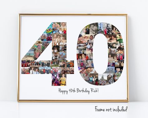 10% off all number collages Sale ends 2/14/2021 #40thbirthday #40thbirthdaygiftforhim #40thbirthdaydecoration #40thbirthdaypresent #photocollage 40th Birthday Wine Labels, 40th Birthday Party Games, 15th Birthday Decorations, 80th Birthday Party Decorations, Birthday Wine Label, 40th Birthday Party Decorations, Collage Foto, Anniversary Party Decorations, 90th Birthday Gifts