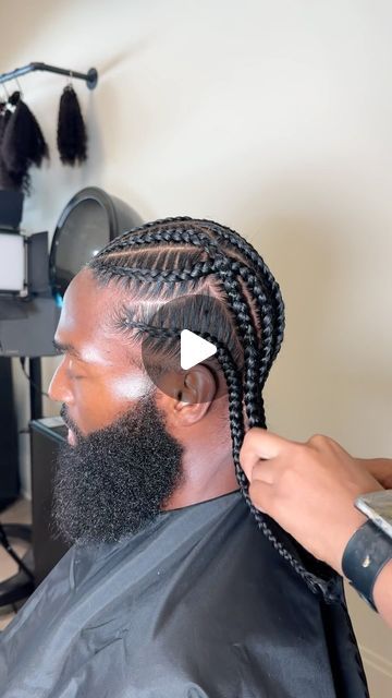 Deziraye | DALLAS BEAUTICIAN & WIG SPECIALIST on Instagram: "Now accepting male clients! Book Men’s Braids on my site! Link in bio or click the contact button🖤 • • • • #mensbraids #dfwhairstylist #sheamoisture #dallasbraider #menstyle #dallashair" 4 Braids Hairstyle Men, Braid Hairstyles For Kids Boys, 6 Braids Hairstyles Black Men, Boys Box Braids Hairstyles, Braided Men’s Style, Criss Cross Braids Men, Zig Zag Braids For Men, Braided Hairstyles For Men Black, Men Hairstyle Braids