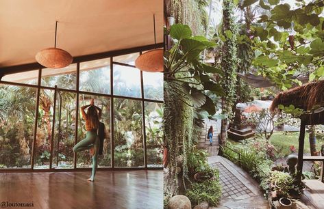 The Yoga Barn Ubud Bali Yoga Studio, Yoga Retreat Aesthetic, Bamboo Yoga Shala, Outdoor Yoga Studio, Yoga In Bali, Vipassana Meditation Retreat, Bali Yoga Retreat, Meditation Studio, Bali Yoga