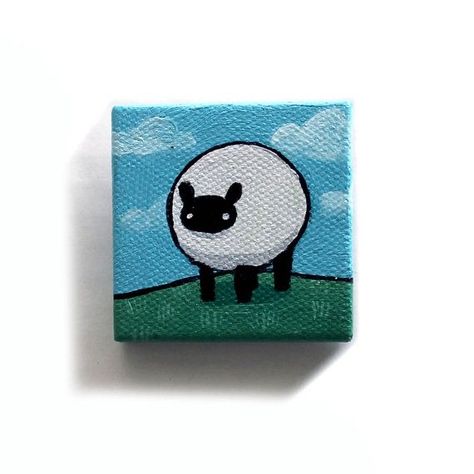 Easy Small Canvas Paintings Simple, Painting Cute Ideas, Tiny Painting Ideas, Mini Canvas Paintings Easy, Mini Tela, Simple Paintings, Tiny Paintings, Cute Easy Paintings, Tiny Canvas