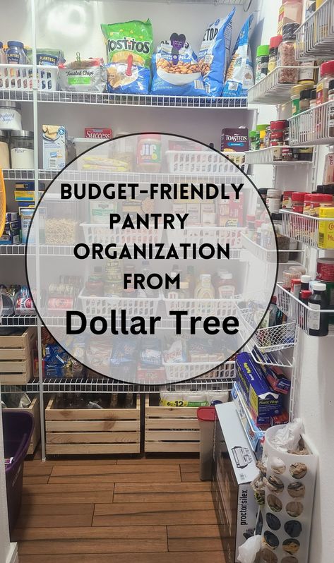 An organized pantry for less than $25 from Dollar Tree! Budget-Friendly Pantry Organization ideas that are affordable. Cheap Pantry Organization, Dollar Tree Pantry, Budget Storage, Pantry Organization Ideas, Organized Pantry, Food Pantry Organizing, Shelf Dividers, Happy Kitchen, Dollar Store Organizing