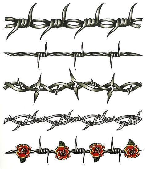 Barbed Wire Hand Tattoo, Vine Tattoo Filler, Crowbar Tattoo, Traditional Barbed Wire Tattoo, Traditional Vine Tattoo, Barbed Wire Tattoo Design, Barbed Wire Drawing, Chain Tattoos, Barbwire Tattoo