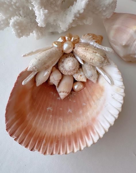 A piece of Sanibel island,  Florida with theses hand collected seashells and freshwater pearls that are beautifully and meticulously handcrafted by myself.  This one of a kind shell dish makes the perfect gift for a beach or shell enthusiast, can be used as a jewelry holder, craft  holder, or just as decorative item to admire in your home, I have that I use for holding beads for my designs.  Packing is ready for gifting. Shell Jewelry Holder, Jewelry Holder Dish, Seashell Diy, Shell Ring Holder, Seashell Ideas, Shell Projects, Craft Holder, Seashell Display, Seashell Christmas Ornaments