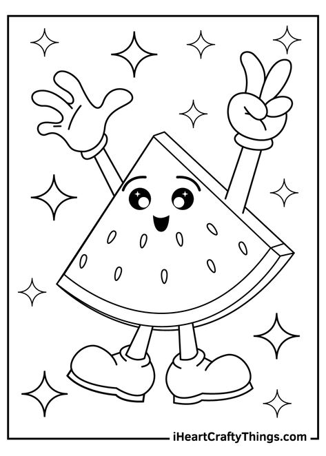 Worksheet Activities For Preschoolers, Watermelon Coloring Page Free Printable, Colorsheets For Kids, Coloring Pages For Kindergarten Free, Preschool Summer Coloring Pages, Summer Colouring Pages Kids, Summer Drawing For Kids, Preschool Coloring Sheets Free Printable, Cute Summer Coloring Pages