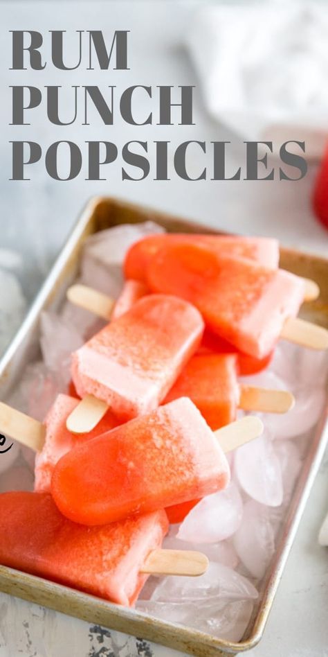 A rum punch cocktail makes the perfect frozen treat! Keep them in your freezer to share with friends all summer long! Rum Popsicles, Alcohol Shooters, Adult Popsicles, Boozy Pops, Boozy Ice Pops, Rum Punch Cocktail, Alcoholic Popsicles, Freezer Pops, Boozy Popsicles